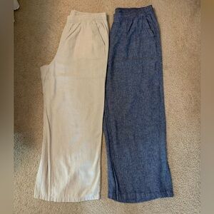 Old Navy high rise wide leg linen blend pants 2 pair XL Tall